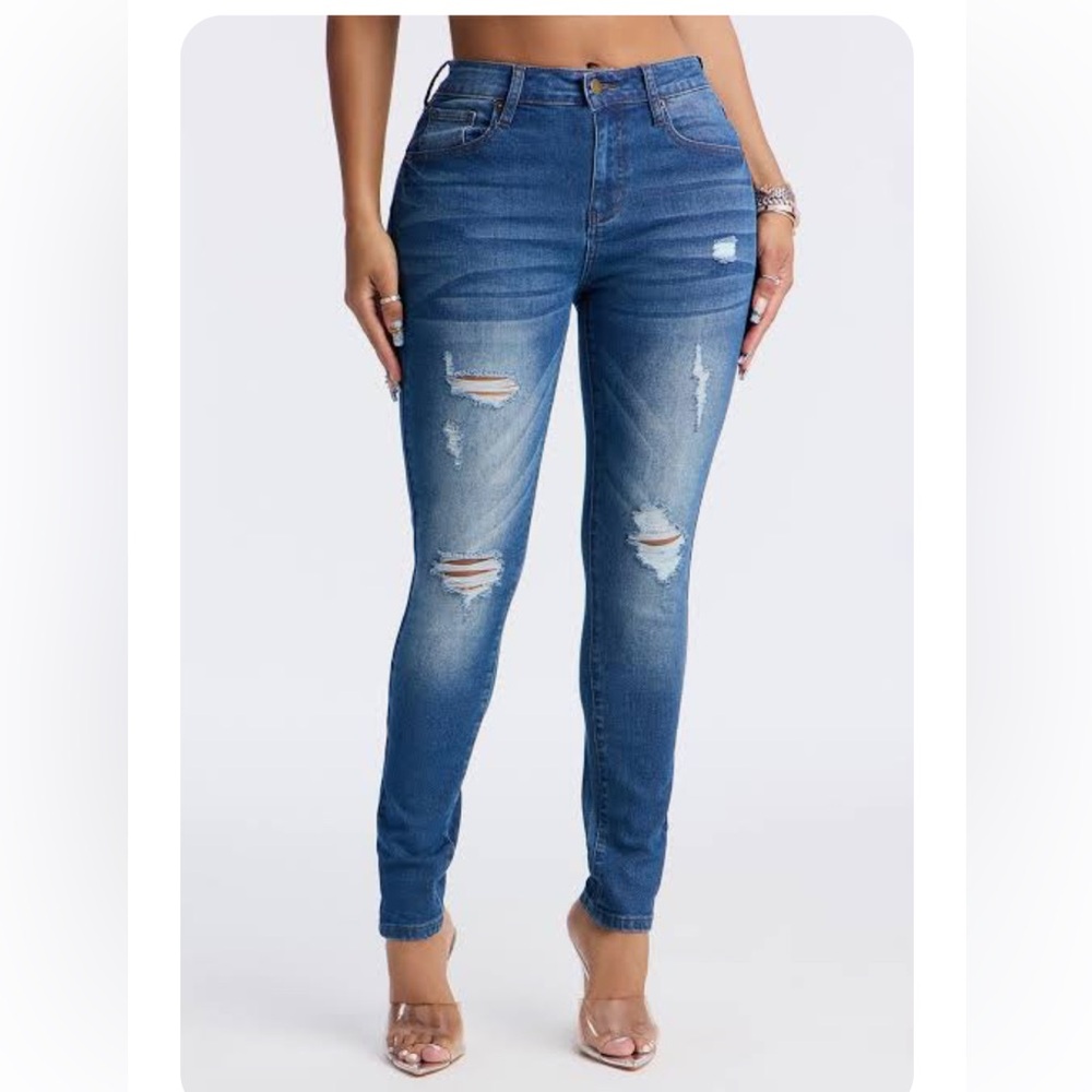 REFUGE Blue Ripped Distressed Denim Jeans Size 4